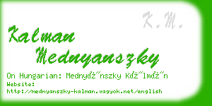 kalman mednyanszky business card